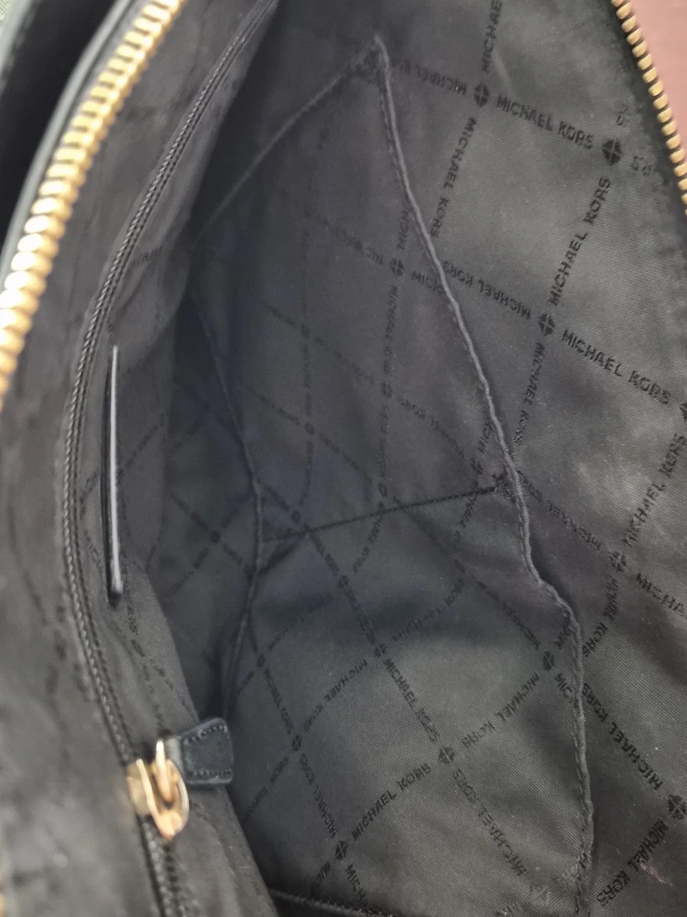 Michael Kors Black Saffiano Dome Crossbody Bag with Gold Hardware